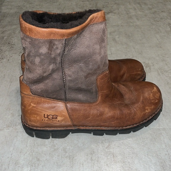 UGG Australia Beacon On Shearling Ankle Boot Brown Leather 5485 Mens Size 17 US - Picture 1 of 9